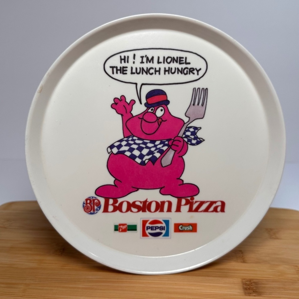 Vintage Boston Pizza “Lionel the Lunch Hungry” Kids Plate – 1980s/90s Promo